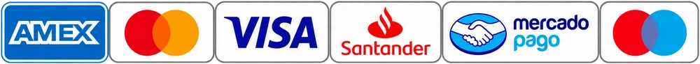 Medios de pago: American Express, Mastercard, Visa, Santander, Mercado Pago y Maestro